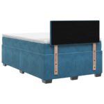 vidaXL Posteľ s boxspringom a matracom a LED Modrá 120 x 190 cm Zamat – Obrázok 9