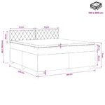 vidaXL Posteľ s boxspringom a matracom a LED Ružová 140 x 200 cm Zamat – Obrázok 13