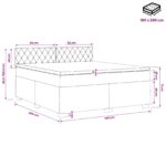 vidaXL Posteľ s boxspringom a matracom a LED Čierna 180 x 200 cm Zamat – Obrázok 13