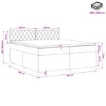 vidaXL Posteľ s boxspringom a matracom a LED Modrá 200 x 200 cm Zamat – Obrázok 13