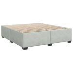 vidaXL Posteľ s boxspringom a matracom a LED Svetlosivá 200 x 200 cm – Obrázok 6