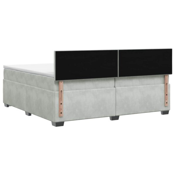 vidaXL Posteľ s boxspringom a matracom a LED Svetlosivá 200 x 200 cm – Obrázok 9