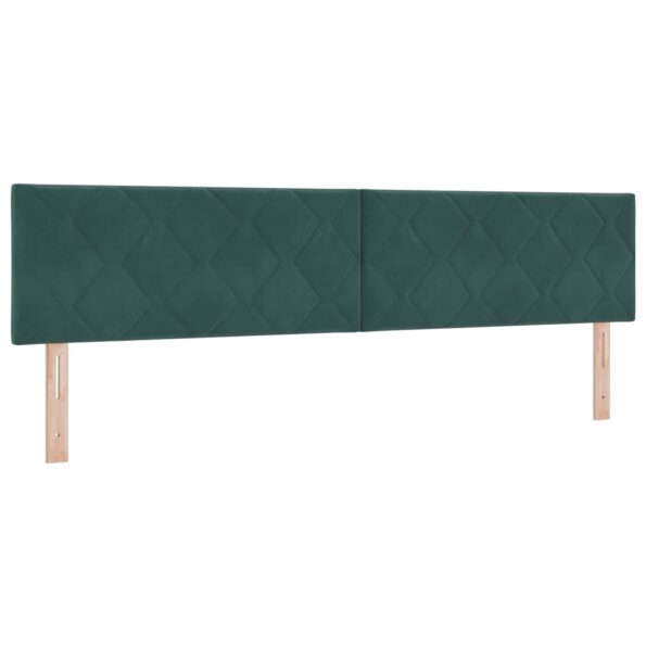 vidaXL Posteľ s boxspringom a matracom a LED Tmavozelená 200 x 200 cm – Obrázok 5