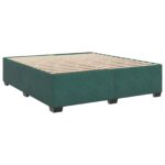 vidaXL Posteľ s boxspringom a matracom a LED Tmavozelená 200 x 200 cm – Obrázok 6
