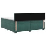 vidaXL Posteľ s boxspringom a matracom a LED Tmavozelená 200 x 200 cm – Obrázok 9