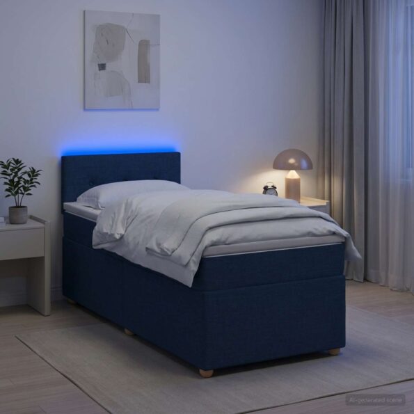 vidaXL Posteľ boxspring s matracom Modrá 80 x 200 cm Látka – Obrázok 4