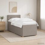 vidaXL Posteľ boxspring s matracom Sivohnedá 90 x 190 cm Látka