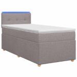 vidaXL Posteľ boxspring s matracom Sivohnedá 90 x 190 cm Látka – Obrázok 2