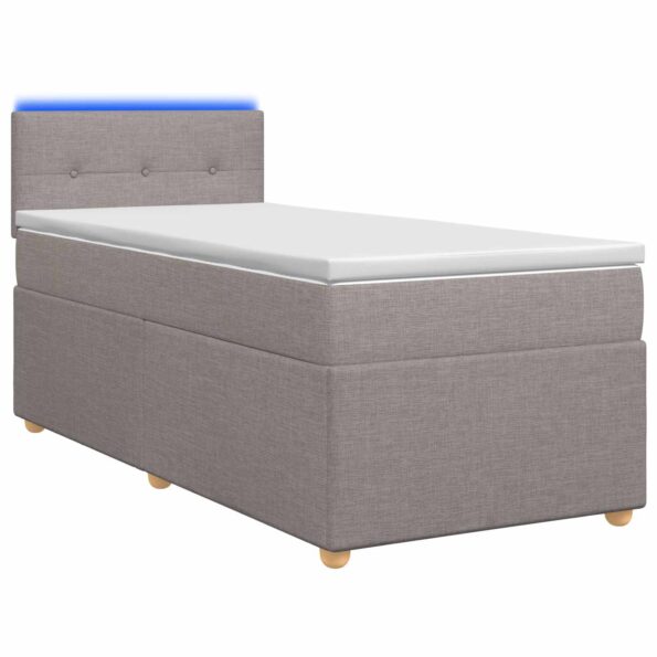 vidaXL Posteľ boxspring s matracom Sivohnedá 90 x 190 cm Látka – Obrázok 2