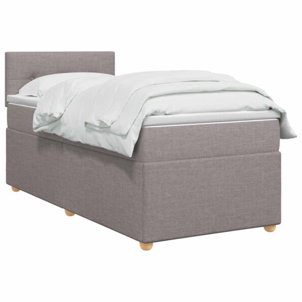 vidaXL Posteľ boxspring s matracom Sivohnedá 90 x 190 cm Látka – Obrázok 3
