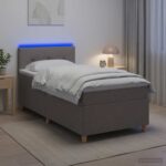 vidaXL Posteľ boxspring s matracom Sivohnedá 90 x 190 cm Látka – Obrázok 4
