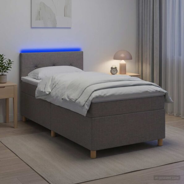 vidaXL Posteľ boxspring s matracom Sivohnedá 90 x 190 cm Látka – Obrázok 4
