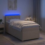 vidaXL Posteľ boxspring s matracom Krémová 90 x 190 cm Látka – Obrázok 12