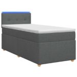 vidaXL Posteľ boxspring s matracom Tmavosivá 90 x 200 cm Látka