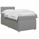 vidaXL Posteľ boxspring s matracom Svetlosivá 90 x 200 cm Látka – Obrázok 2