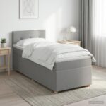 vidaXL Posteľ boxspring s matracom Svetlosivá 100 x 200 cm Látka