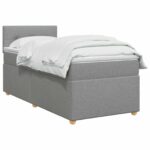 vidaXL Posteľ boxspring s matracom Svetlosivá 100 x 200 cm Látka – Obrázok 3
