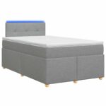 vidaXL Posteľ boxspring s matracom Svetlosivá 120 x 190 cm Látka – Obrázok 2