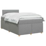 vidaXL Posteľ boxspring s matracom Svetlosivá 120 x 190 cm Látka – Obrázok 3