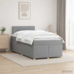 vidaXL Posteľ boxspring s matracom Svetlosivá 120 x 190 cm Látka – Obrázok 4