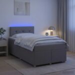 vidaXL Posteľ boxspring s matracom Sivohnedá 120 x 190 cm Látka