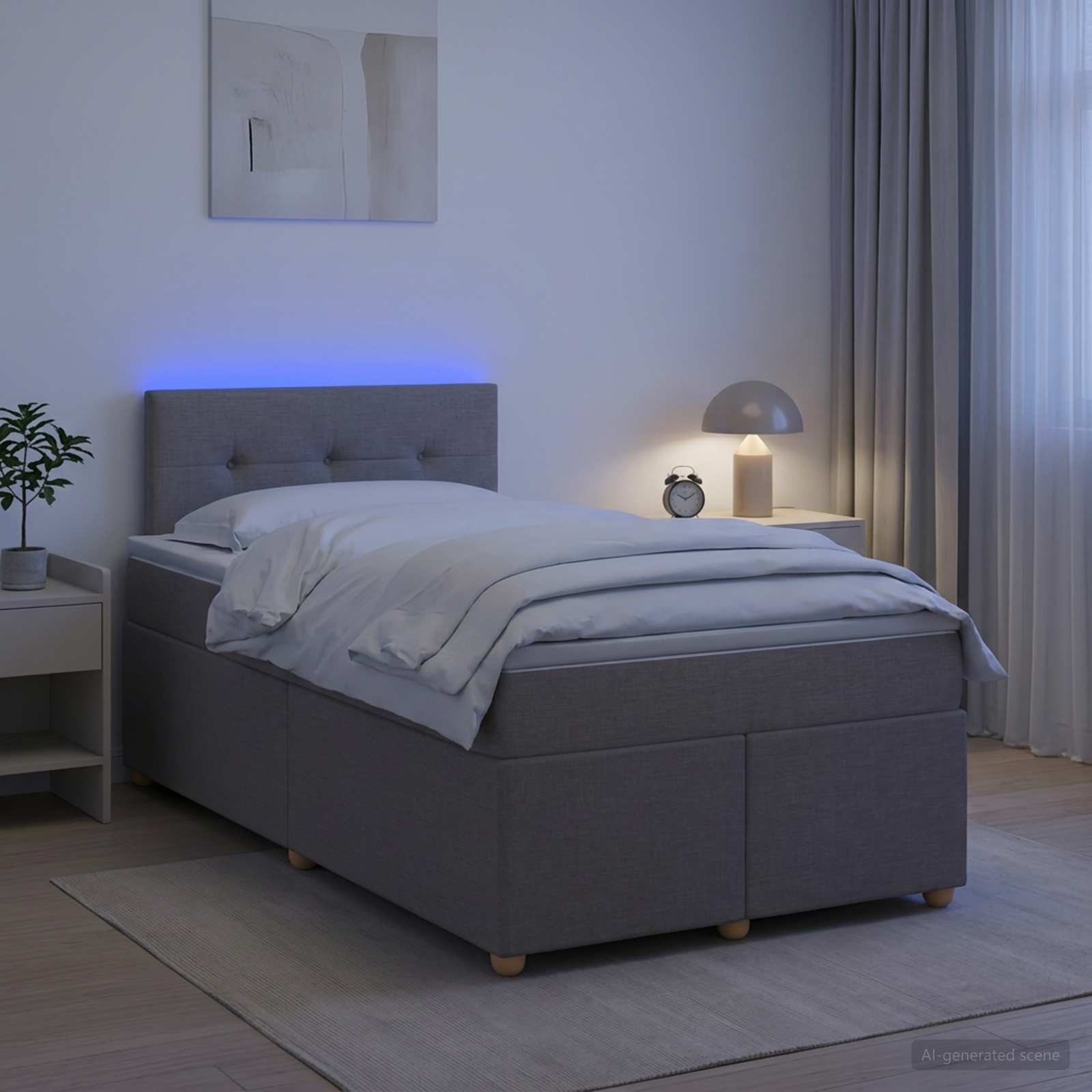 3452377_1.jpg vidaXL Posteľ boxspring s matracom Sivohnedá 120 x 190 cm Látka – Obrázok 1