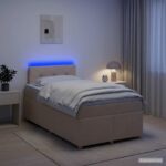 vidaXL Posteľ boxspring s matracom Krémová 120 x 190 cm Látka