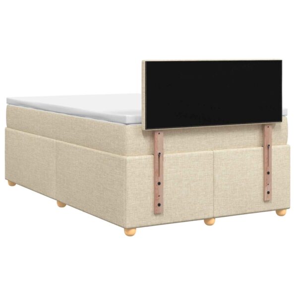 vidaXL Posteľ boxspring s matracom Krémová 120 x 190 cm Látka – Obrázok 9