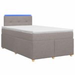 vidaXL Posteľ boxspring s matracom Sivohnedá 120 x 200 cm Látka – Obrázok 2