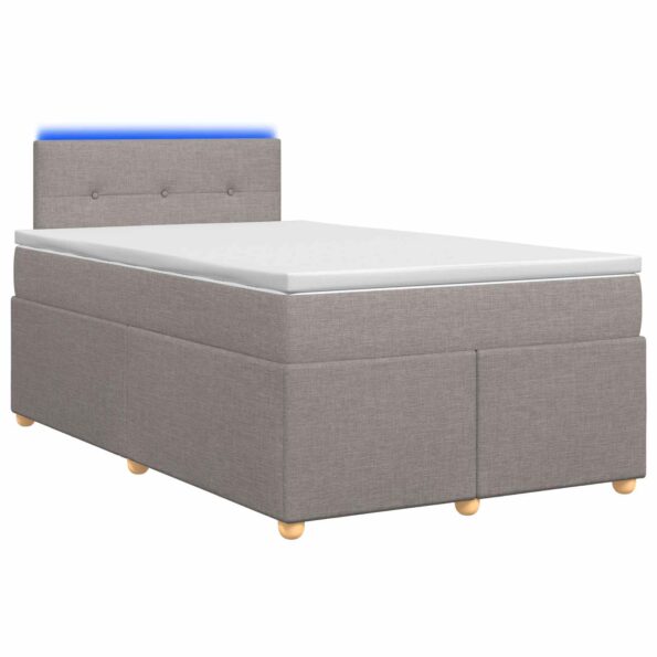 vidaXL Posteľ boxspring s matracom Sivohnedá 120 x 200 cm Látka – Obrázok 2