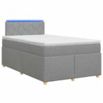 vidaXL Posteľ boxspring s matracom Svetlosivá 120 x 200 cm Látka – Obrázok 2
