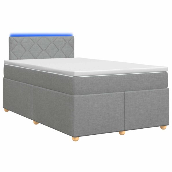 vidaXL Posteľ boxspring s matracom Svetlosivá 120 x 200 cm Látka – Obrázok 2