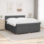 vidaXL Posteľ boxspring s matracom Tmavosivá 140 x 190 cm Látka – Obrázok 4