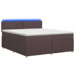 vidaXL Posteľ boxspring s matracom Tmavohnedá 140 x 190 cm Látka – Obrázok 2