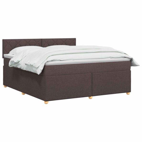 vidaXL Posteľ boxspring s matracom Tmavohnedá 140 x 190 cm Látka – Obrázok 3