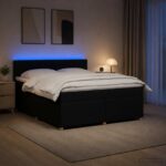 vidaXL Posteľ boxspring s matracom Čierna 140 x 200 cm Látka