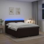 vidaXL Posteľ boxspring s matracom Tmavohnedá 140 x 200 cm Látka