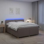 vidaXL Posteľ boxspring s matracom Sivohnedá 140 x 200 cm Látka