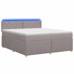 vidaXL Posteľ boxspring s matracom Sivohnedá 140 x 200 cm Látka – Obrázok 2