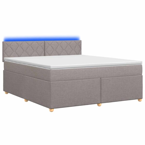 vidaXL Posteľ boxspring s matracom Sivohnedá 140 x 200 cm Látka – Obrázok 2