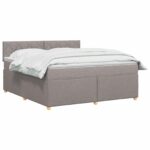 vidaXL Posteľ boxspring s matracom Sivohnedá 140 x 200 cm Látka – Obrázok 3