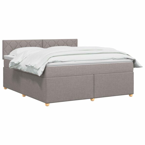 vidaXL Posteľ boxspring s matracom Sivohnedá 140 x 200 cm Látka – Obrázok 3