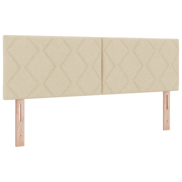 vidaXL Posteľ boxspring s matracom Krémová 160 x 200 cm Látka – Obrázok 5