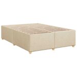 vidaXL Posteľ boxspring s matracom Krémová 160 x 200 cm Látka – Obrázok 6
