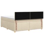 vidaXL Posteľ boxspring s matracom Krémová 160 x 200 cm Látka – Obrázok 9