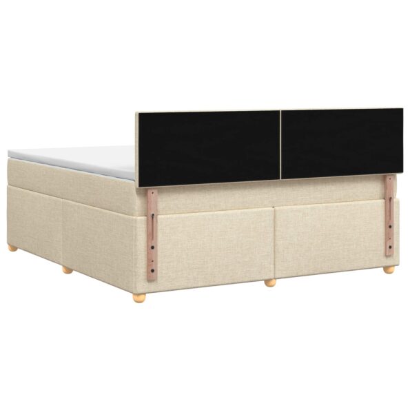 vidaXL Posteľ boxspring s matracom Krémová 160 x 200 cm Látka – Obrázok 9