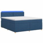 vidaXL Posteľ boxspring s matracom Modrá 160 x 200 cm Látka – Obrázok 2