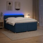 vidaXL Posteľ boxspring s matracom Modrá 160 x 200 cm Látka – Obrázok 4