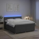 vidaXL Posteľ boxspring s matracom Tmavosivá 180 x 200 cm Látka