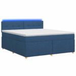 vidaXL Posteľ boxspring s matracom Modrá 180 x 200 cm Látka – Obrázok 2